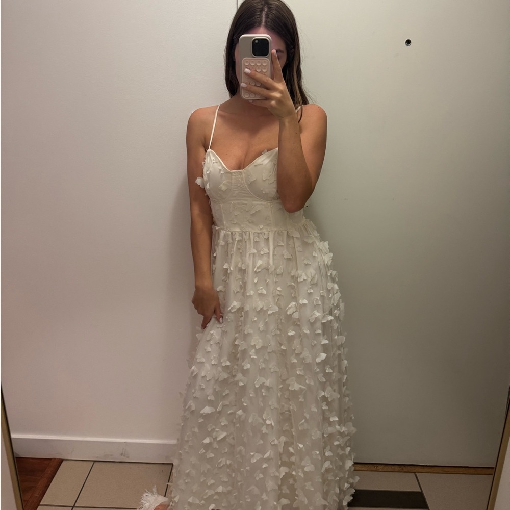 Elegant White Floral Women Dress